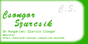 csongor szurcsik business card